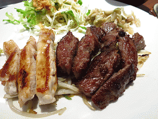 鉄板ステーキ 采 彩(さいさい)　牛ハラミステーキ＆栗豚ロースステーキ