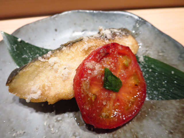 鮨 たくま サワラとアメーラトマト